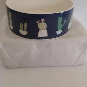 Dog bowl by Fringe blue with cactus